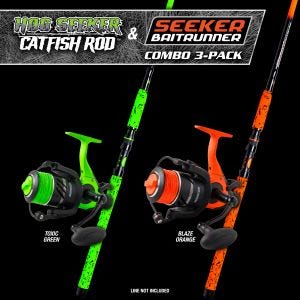 Whisker Seeker Tackle | Hog Seeker Rod | Catfish Combo | Baitrunner 40 Reel | Toxic Green & Blaze Orange